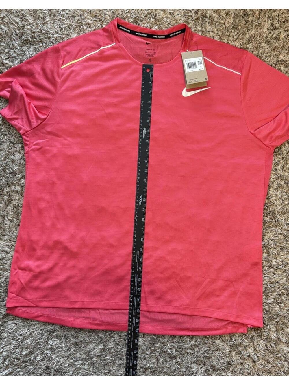 Nike Men's Dri-FIT Miler Short Sleeve Running Shirt 2XL Aster Pink AJ7565-629 - Picture 4 of 9